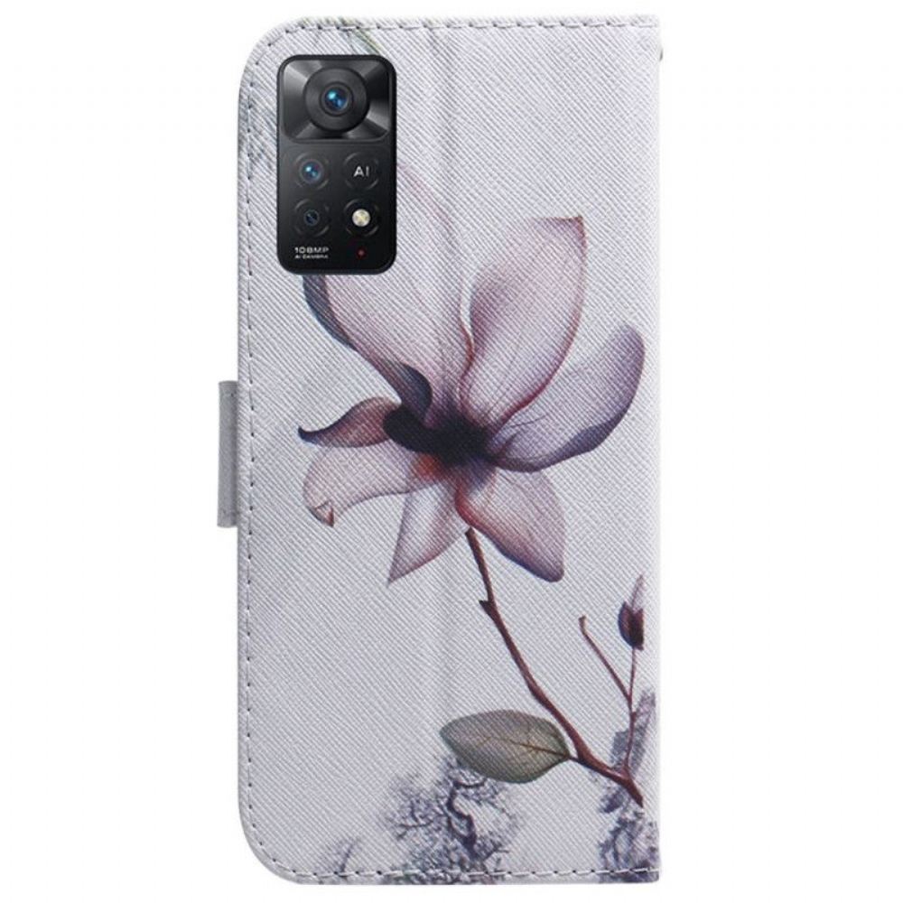 Flipové Pouzdro Na Xiaomi Redmi Note 11 Pro / 11 Pro 5G Květina Dusty Pink