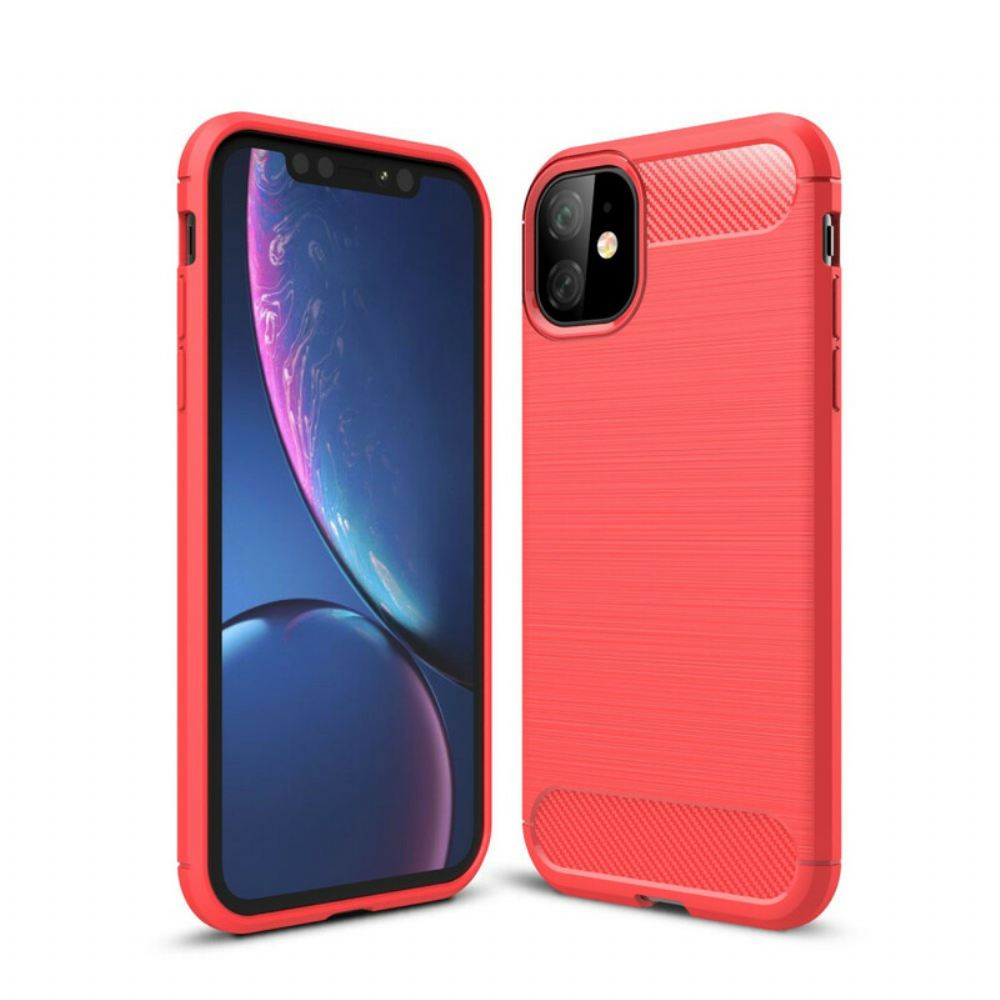 Kryt Na iPhone 11 Kartáčované Uhlíkové Vlákno