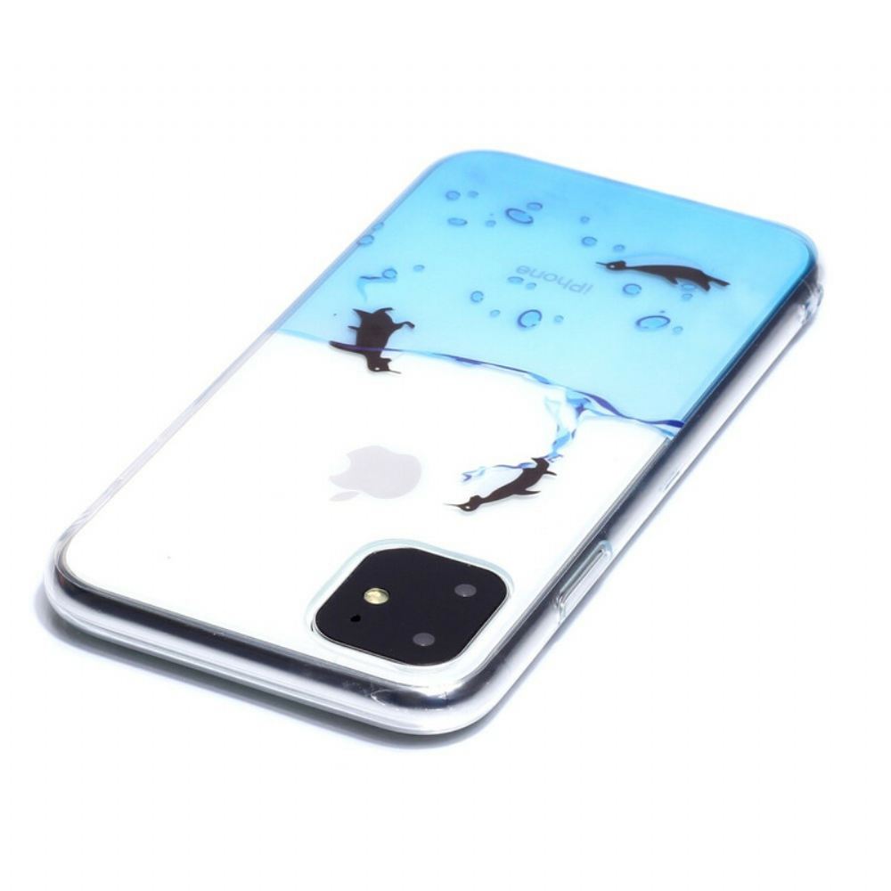 Kryt Na iPhone 11 Průhledná Hra S Tučňákem