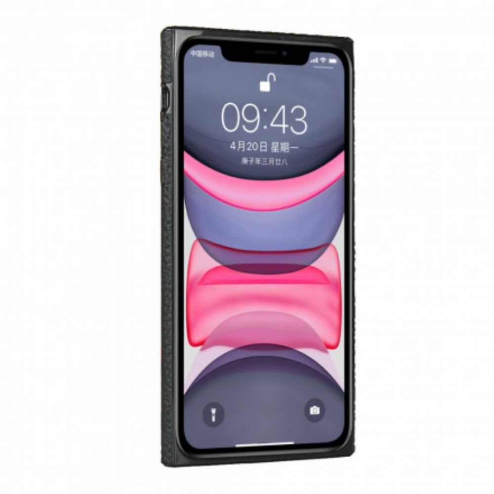 Kryty Na Mobil Na iPhone 11 Originální Kůže Litchi S Řemínkem