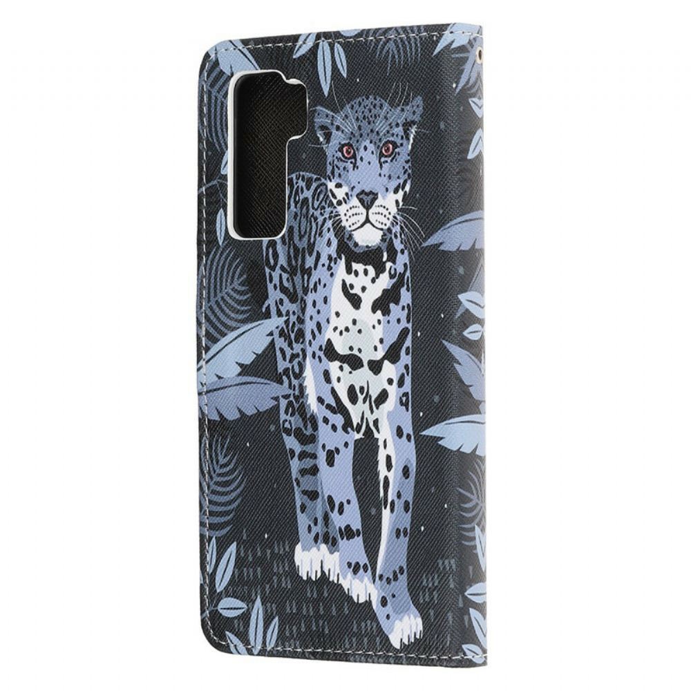 Flipové Pouzdro Na Huawei P40 Lite 5G Na Lana Strappy Leopard