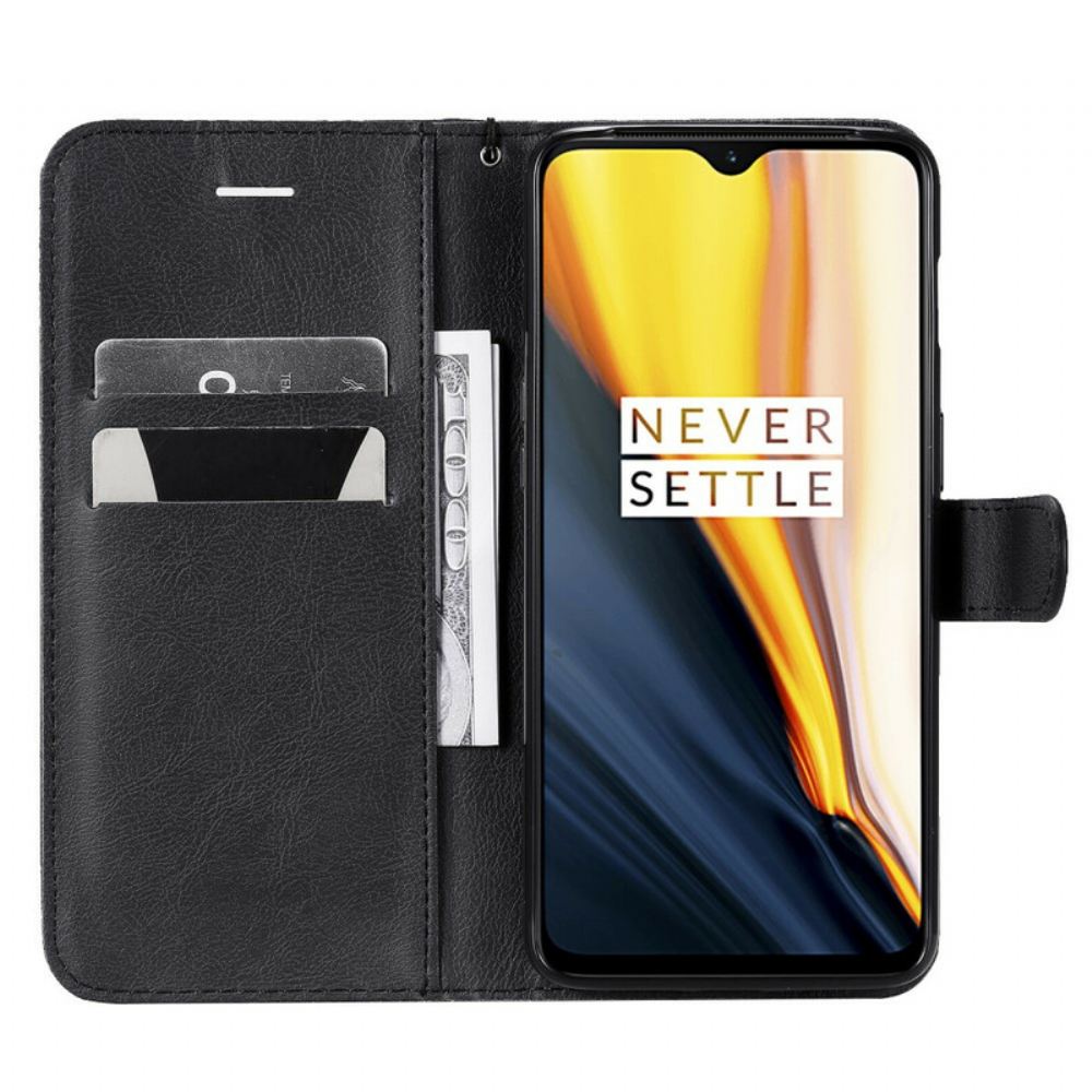 Flipové Pouzdro Na OnePlus 7 Na Lana Pásek S Koženým Efektem