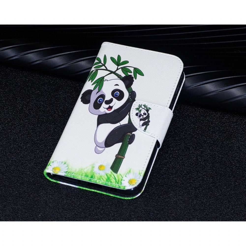 Flipové Pouzdro Na Samsung Galaxy J7 2017 Panda Na Bambusu