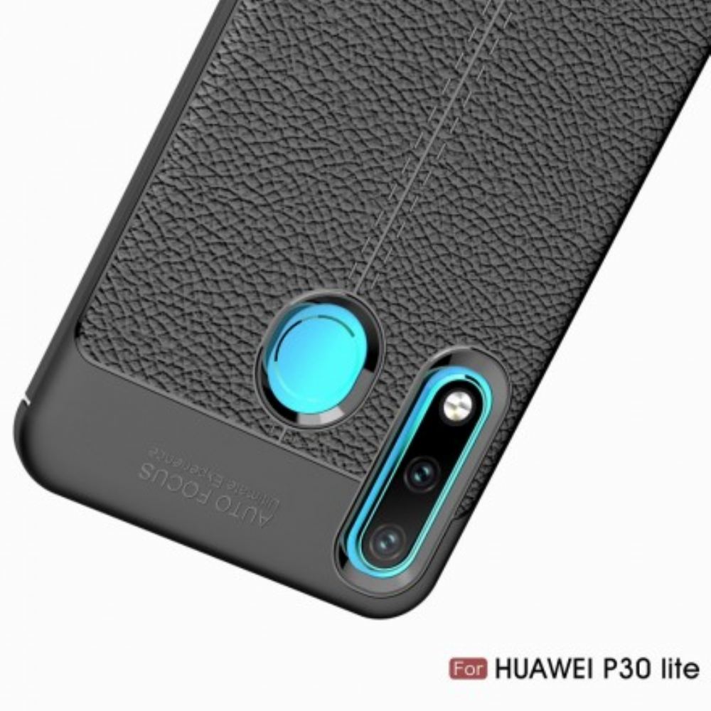 Kryt Na Huawei P30 Lite Dvouřadý Kožený Efekt Litchi