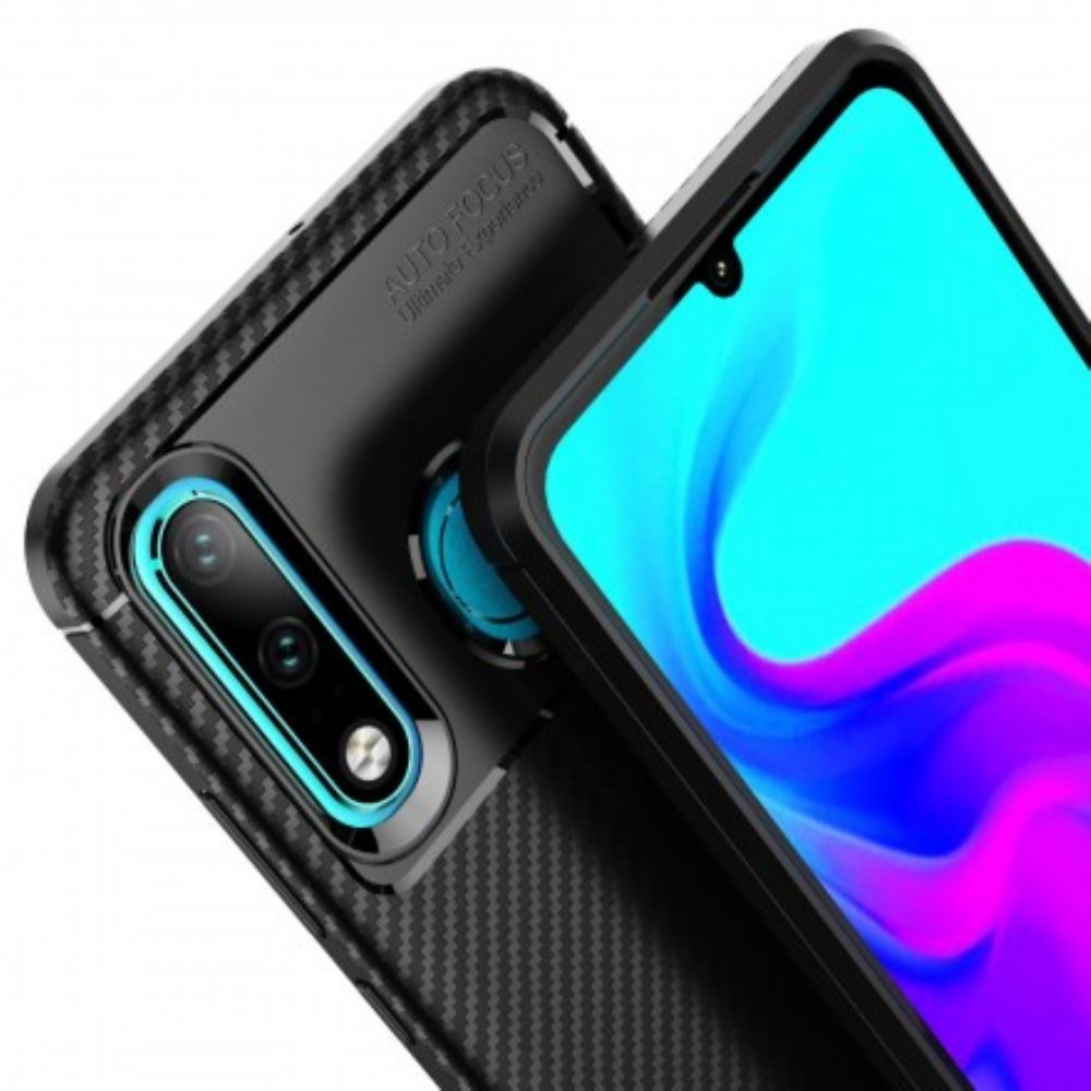 Kryt Na Huawei P30 Lite Flexibilní Textura Uhlíkových Vláken