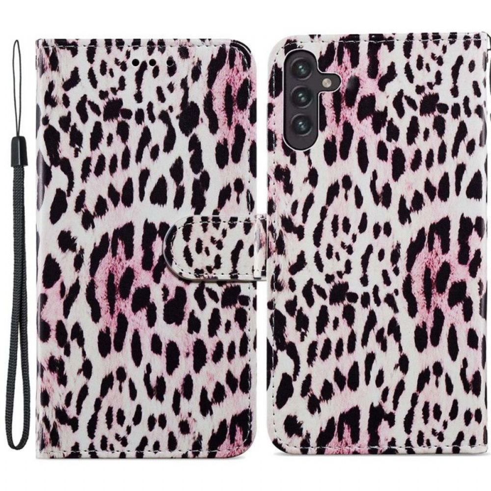 Flipové Pouzdro Na Samsung Galaxy A13 5G / A04s Leopardí Potisk