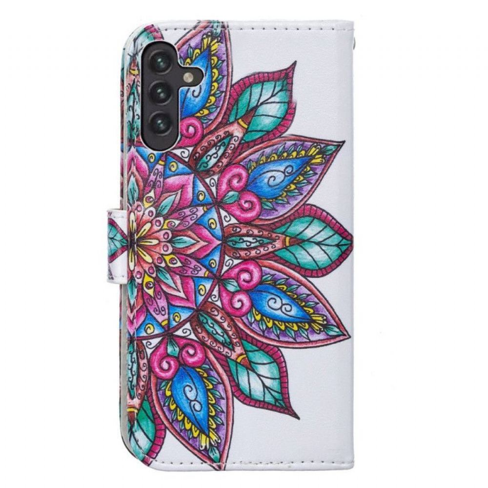 Kožené Pouzdro Na Samsung Galaxy A13 5G / A04s Kreslená Mandala