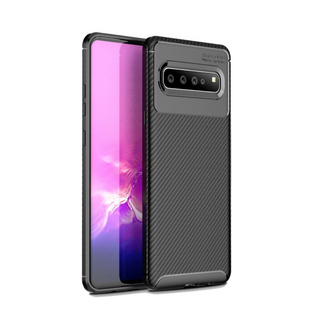 Kryt Na Samsung Galaxy S10 5G Flexibilní Textura Uhlíkových Vláken