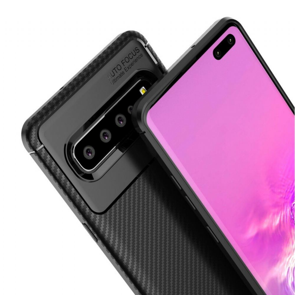 Kryt Na Samsung Galaxy S10 5G Flexibilní Textura Uhlíkových Vláken