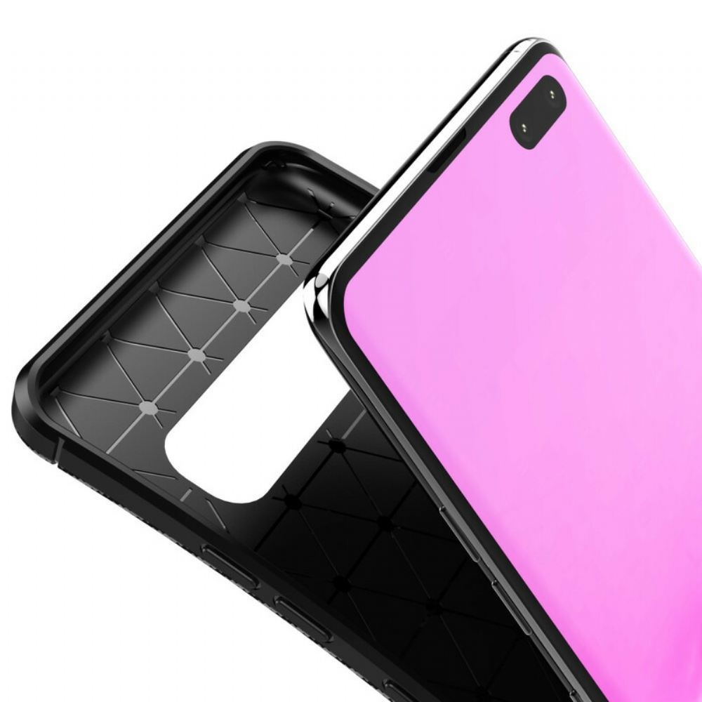 Kryt Na Samsung Galaxy S10 5G Flexibilní Textura Uhlíkových Vláken