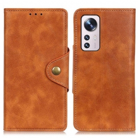 Flipové Pouzdro Na Xiaomi 12 Pro Vintage Umělá Kůže A Knoflík