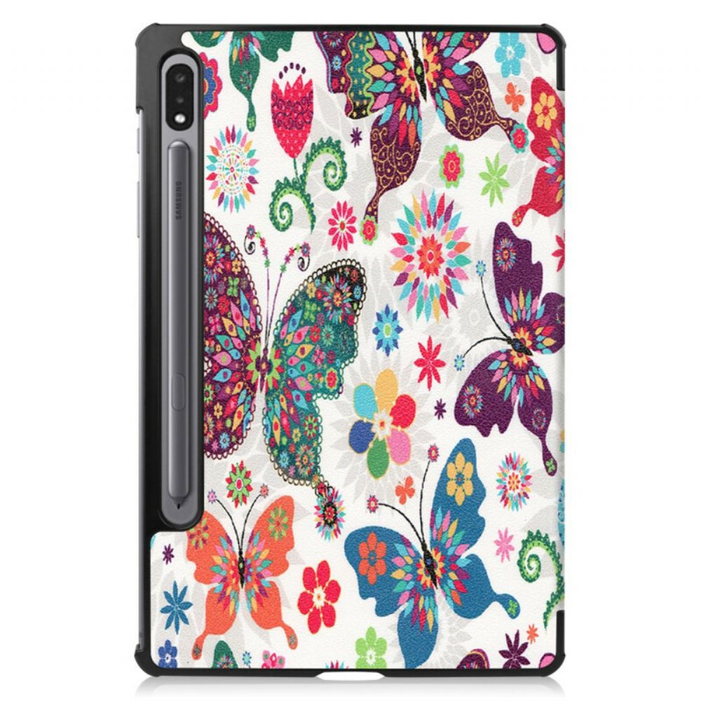 Kryty Na Mobil Na Samsung Galaxy Tab S7 / Tab S8 Držák Na Stylus Vintage Flowers