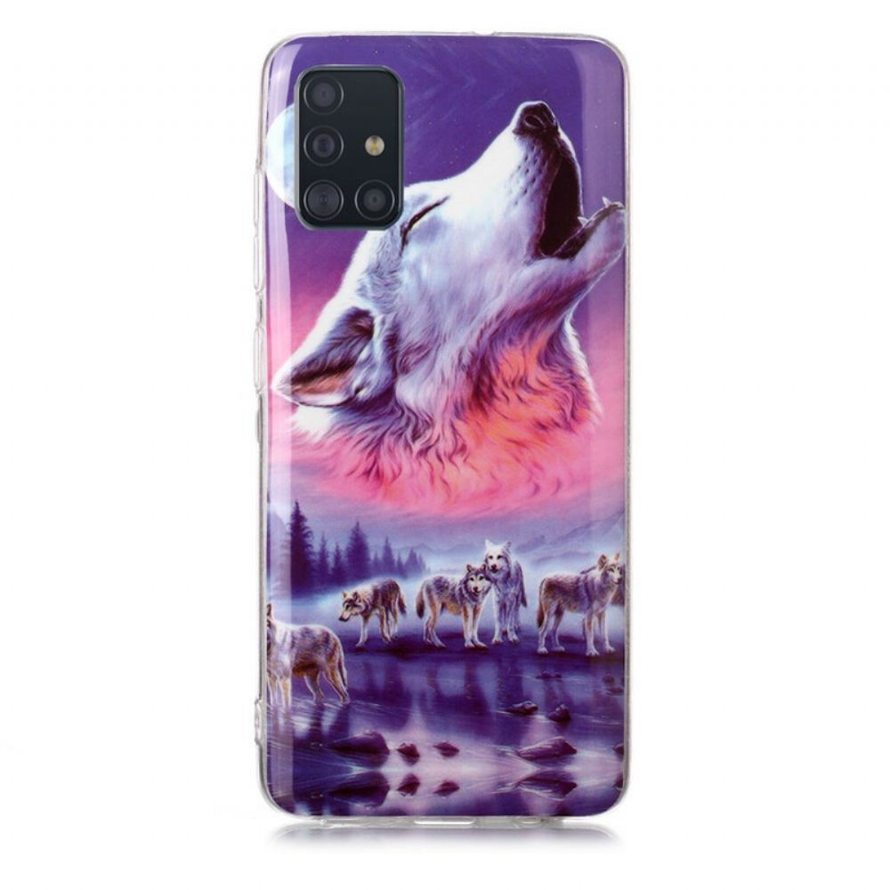 Kryt Na Samsung Galaxy A51 Fluorescentní Série Wolf