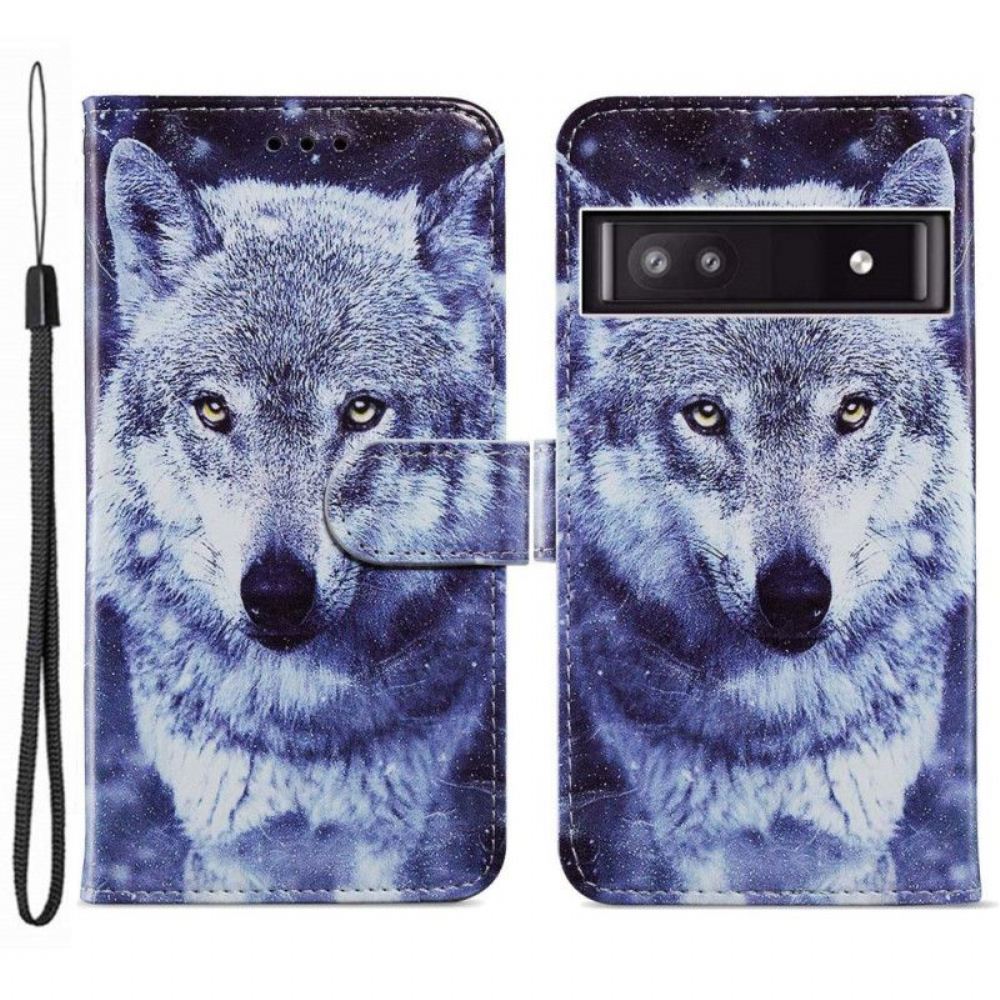 Flipové Pouzdro Na Google Pixel 7A Na Lana Můj Strappy Wolf